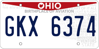 OH license plate GKX6374