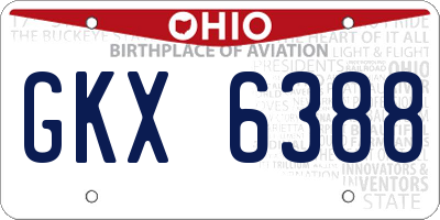 OH license plate GKX6388