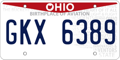 OH license plate GKX6389