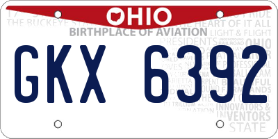 OH license plate GKX6392
