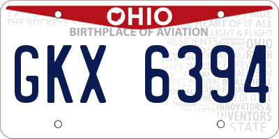 OH license plate GKX6394