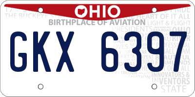 OH license plate GKX6397