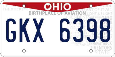 OH license plate GKX6398