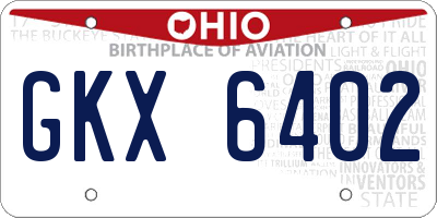 OH license plate GKX6402