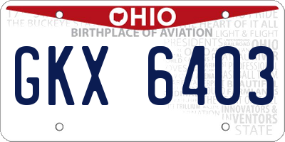 OH license plate GKX6403