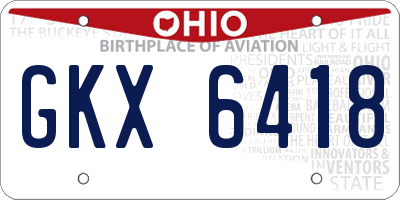 OH license plate GKX6418
