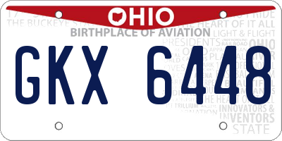 OH license plate GKX6448