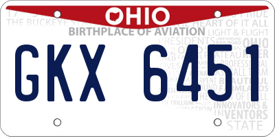 OH license plate GKX6451