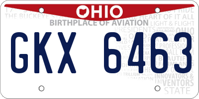 OH license plate GKX6463