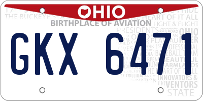 OH license plate GKX6471