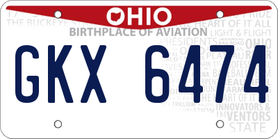 OH license plate GKX6474