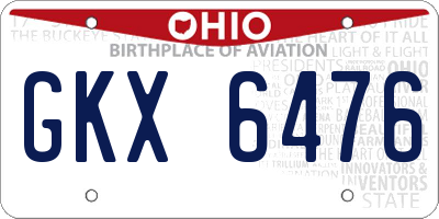 OH license plate GKX6476