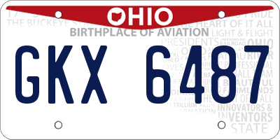 OH license plate GKX6487
