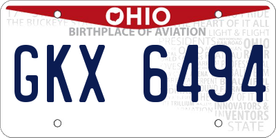 OH license plate GKX6494