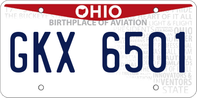 OH license plate GKX6501