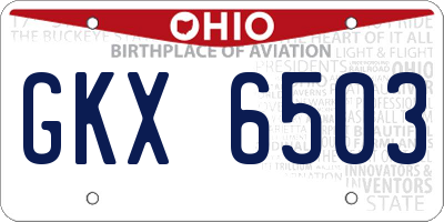 OH license plate GKX6503