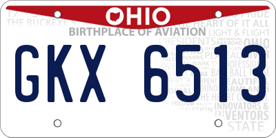 OH license plate GKX6513