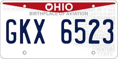 OH license plate GKX6523