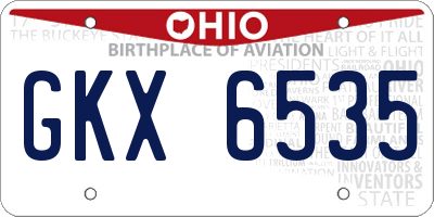 OH license plate GKX6535