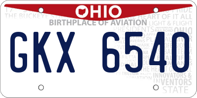 OH license plate GKX6540