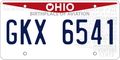 OH license plate GKX6541