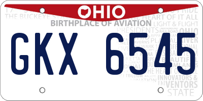 OH license plate GKX6545
