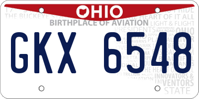 OH license plate GKX6548