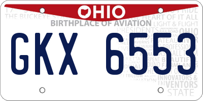 OH license plate GKX6553