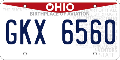 OH license plate GKX6560