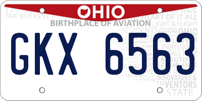 OH license plate GKX6563