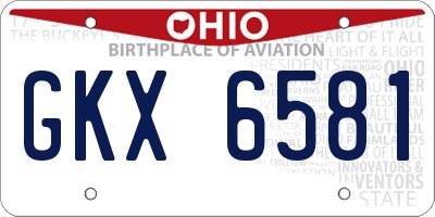 OH license plate GKX6581