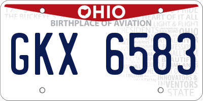 OH license plate GKX6583