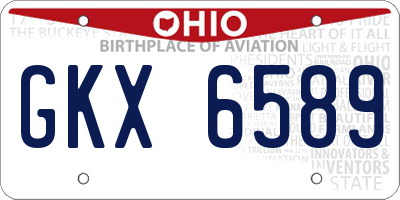 OH license plate GKX6589