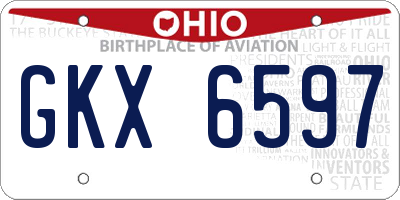 OH license plate GKX6597