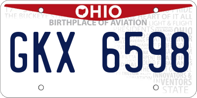 OH license plate GKX6598