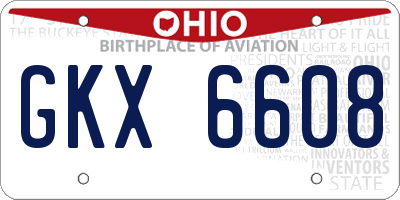 OH license plate GKX6608