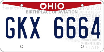 OH license plate GKX6664