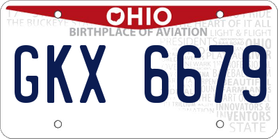 OH license plate GKX6679