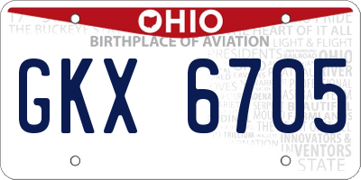 OH license plate GKX6705