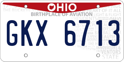 OH license plate GKX6713