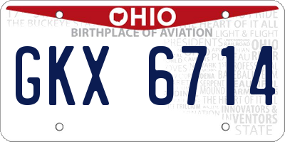 OH license plate GKX6714