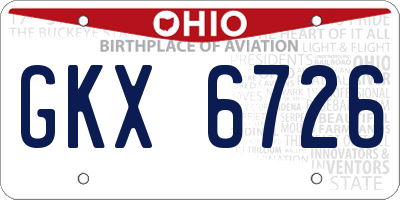 OH license plate GKX6726