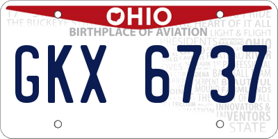 OH license plate GKX6737