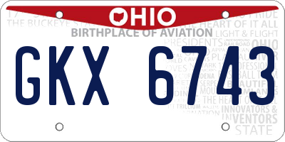 OH license plate GKX6743