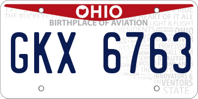 OH license plate GKX6763