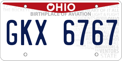 OH license plate GKX6767