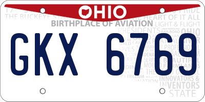 OH license plate GKX6769