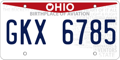 OH license plate GKX6785