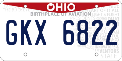 OH license plate GKX6822