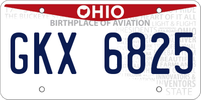 OH license plate GKX6825